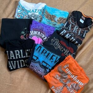 9 Harley Davidson Biker Rally Shirts Mixed Lot Sexy Bling Tank t-Shirt